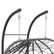 Pemberly Row Blue Steel 2-Person Wicker Hanging Egg Chair with Stand