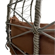 Pemberly Row Brown Rattan Double Hanging Egg Chair with Stand and Cushion