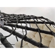 Pemberly Row Beige Steel 2-Person Wicker Hanging Egg Chair with Stand