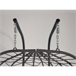 Pemberly Row Beige Steel 2-Person Wicker Hanging Egg Chair with Stand