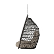 Pemberly Row Brown Rattan Foldable Hanging Basket Chair Indoor and Outdoor