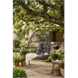 Pemberly Row Gray Rattan Hanging Egg Swing Chair with Steel Stand 350 lbs