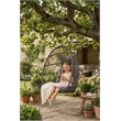 Pemberly Row Gray Rattan Hanging Egg Swing Chair with Steel Stand 350 lbs