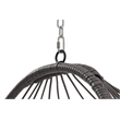 Pemberly Row Red PE Rattan Hanging Egg Swing Chair with Steel Stand 350 lbs