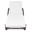 Pemberly Row PE Rattan Sun Lounger Set with Cushions in Brown (5-Piece)