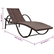 Pemberly Row PE Rattan Sun Lounger Set with Cushions in Brown (5-Piece)
