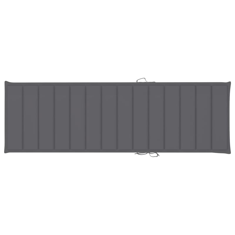 Pemberly Row Solid Acacia Wood Adjustable Sun Lounger with Wheels in Gray
