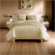 Pemberly Row 3-Piece Queen Coverlet Set with Square Pattern in Gold