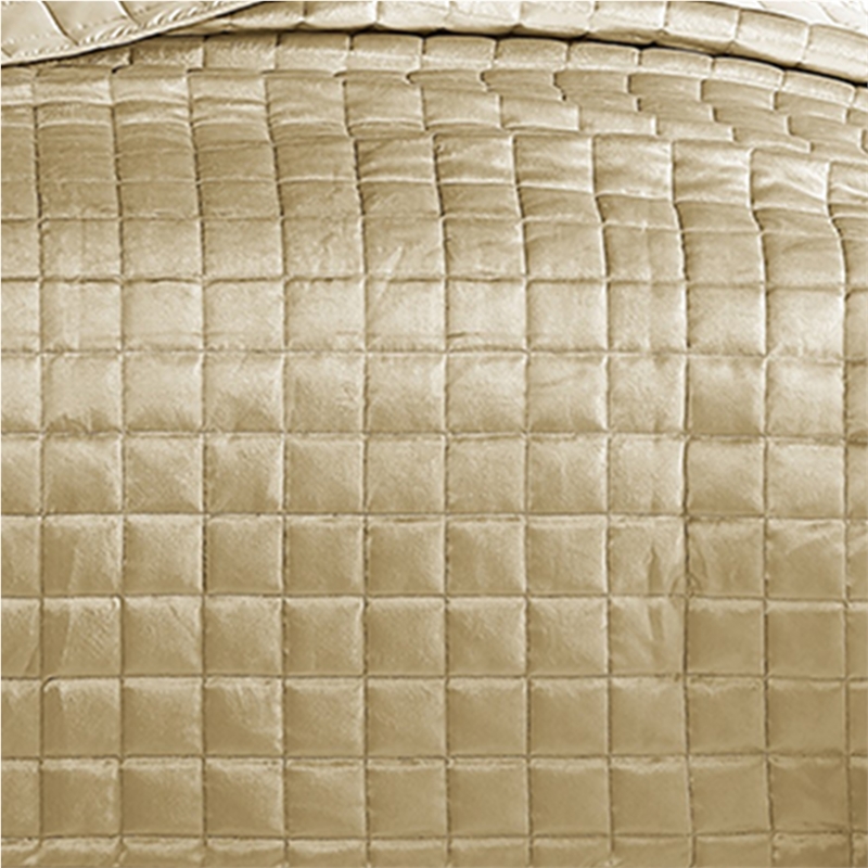 Pemberly Row 3-Piece Queen Coverlet Set with Square Pattern in Gold