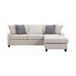 Pemberly Row L-Shaped Fabric Sectional with Chaise Storage in Cream