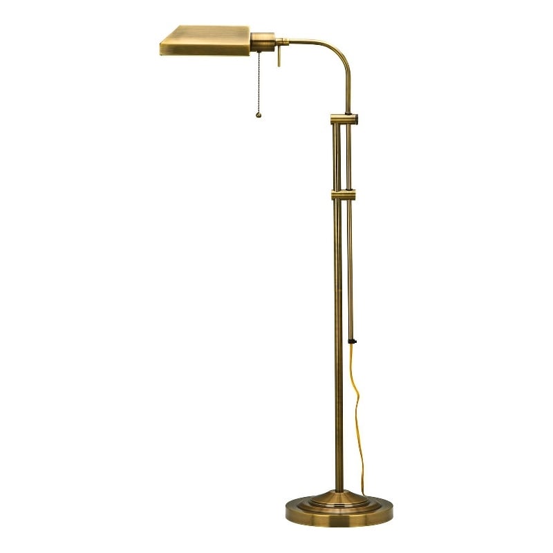 Pemberly Row 100W Dimmable Floor Lamp with Adjustable Pole in Gold