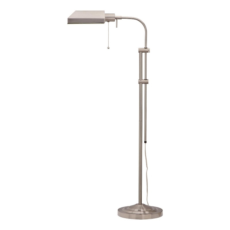 Pemberly Row 100W Dimmable Floor Lamp with Adjustable Pole in White