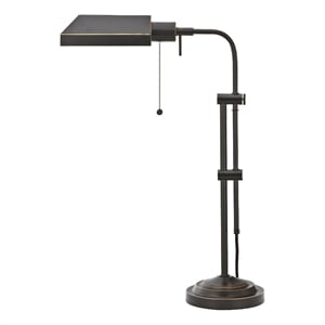 Pemberly Row 60W Dimmable Desk Lamp with Adjustable Pole in Black