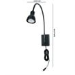 Pemberly Row Round 6W LED Wall Reading Lamp with Plug-In Switch in Black
