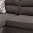 Pemberly Row Velvet Sectional with Tufted Back and Nailhead Trim in Tan