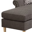 Pemberly Row Velvet Sectional with Tufted Back and Nailhead Trim in Tan