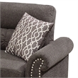 Pemberly Row Velvet Sectional with Tufted Back and Nailhead Trim in Tan
