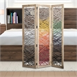 Pemberly Row 3-Panel Wood Folding Screen with Woven Yarn in Multicolor
