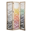 Pemberly Row 3-Panel Wood Folding Screen with Woven Yarn in Multicolor
