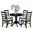 Pemberly Row Antique 5-Piece Wood Kitchen Dining Set in Cappuccino