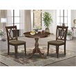 Pemberly Row 3-Piece X-Back Dining Set with Fabric Seats in Mahogany
