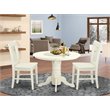 Pemberly Row 3-Piece Dining Set in Linen White with Wood Chairs