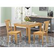 Pemberly Row Traditional 3-Piece Wood Table Set in Oak for Kitchen