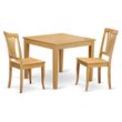 Pemberly Row Traditional 3-Piece Wood Table Set in Oak for Kitchen