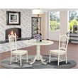 Pemberly Row Traditional 3-Piece Dining Table Set in Linen White