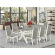 Pemberly Row 9-Piece Wood Dining Set with Shitake Padded Chairs in White