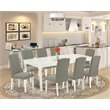 Pemberly Row 9-Piece Dining Set in Linen White with Parson Chairs