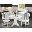 Pemberly Row 3-Piece Round Dining Table Set in Linen White Finish