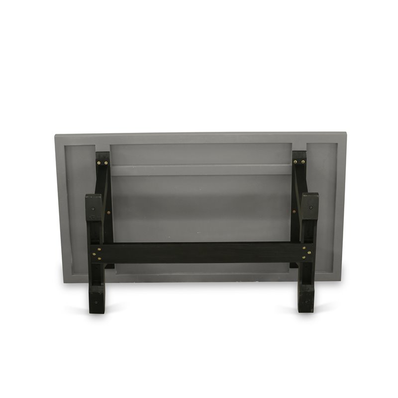 Pemberly Row Rectangle Rubber Wood Dining Table in Gray and Black
