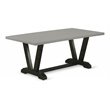 Pemberly Row Rectangle Rubber Wood Dining Table in Gray and Black