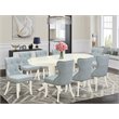 Pemberly Row 9-Piece Wood Dining Set in Linen White and Baby Blue