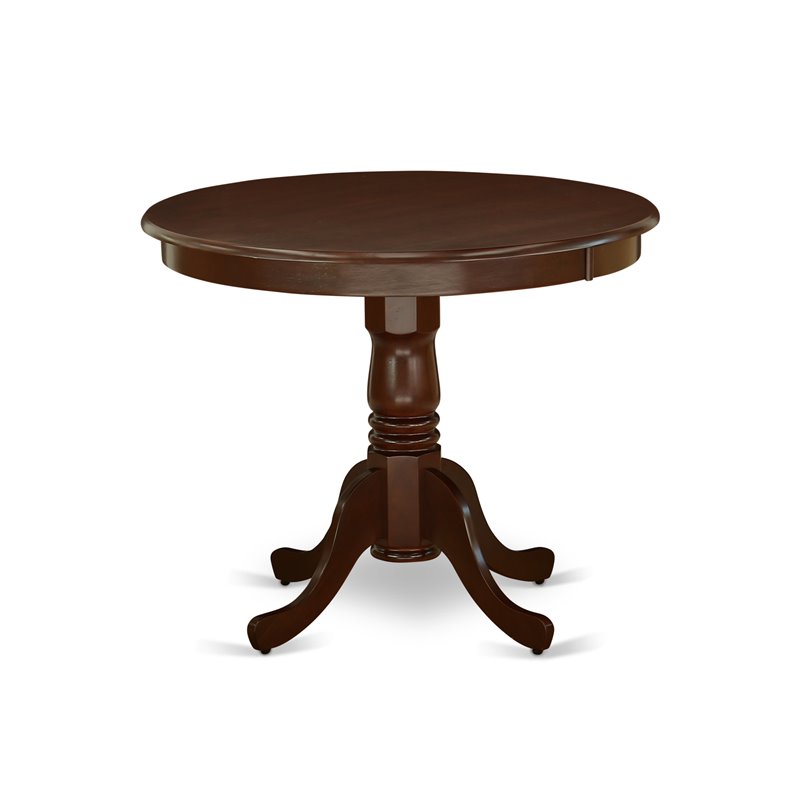 Pemberly Row 3-Piece Dining Set w/ Mahogany Finish and Slatted Chairs