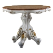 Pemberly Row Scalloped Counter Table with Pedestal Base in White & Brown