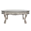 Pemberly Row Scalloped Top Coffee Table with Claw Legs in Antique Silver