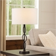 Pemberly Row Round Shade 150W Table Lamp with Spiral Base in White/Bronze