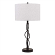 Pemberly Row Round Shade 150W Table Lamp with Spiral Base in White/Bronze