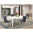 Pemberly Row 5-Piece Kitchen Table Set Rubberwood Gray Upholstery