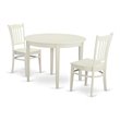 Pemberly Row 3-Piece Wood Kitchen Table and Chair Set in Linen White