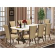 Pemberly Row 9-Piece Dining Set in Jacobean and Linen White Finish