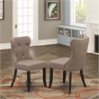 Pemberly Row Upholstered Wooden Dining Chairs in Coffee Fabric (Set of 2)
