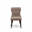 Pemberly Row Upholstered Wooden Dining Chairs in Coffee Fabric (Set of 2)