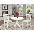 Pemberly Row 3-Piece Round Wood Dining Set in Linen White Finish