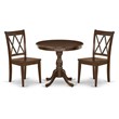 Pemberly Row Antique 3-Piece Dining Set with Mahogany Wood Finish