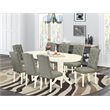 Pemberly Row 9-Piece Dinette Set with Pedestal Table and White Finish