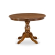 Pemberly Row 5-Piece Dining Set in Antique Walnut with Light Gray Seats