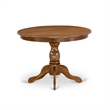 Pemberly Row 5-Piece Dining Set in Antique Walnut with Light Gray Seats